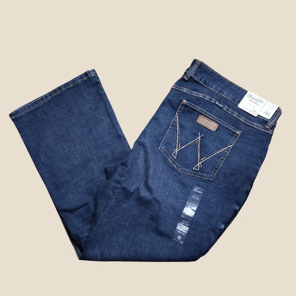 Wrangler Retro Mae Bootcut Jeans Womens 26Wx30 Blue NWT Mid Rise Stretch Western